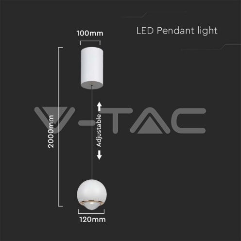 5W LED Висяща Лампа Бяло Тяло 3000K - изглед 5 - rZ commerce 5W LED Висяща Лампа Бяло Тяло 3000K - изглед 5