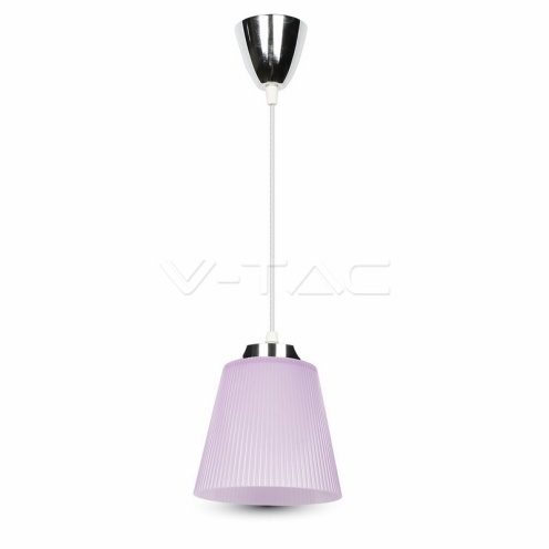 7W Пендел 4000K Тяло Хром + Лилав Абажур - изглед 1