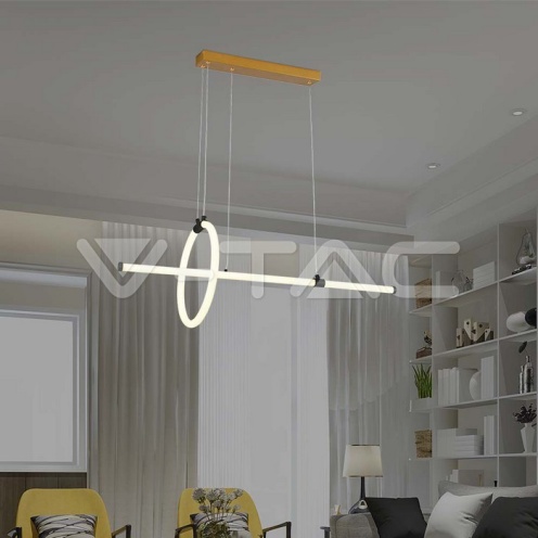 16W LED Висяща Декоративна Лампа 860*300 Черно Тяло 3000K - изглед 6