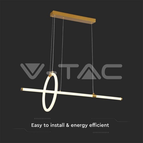 16W LED Висяща Декоративна Лампа 860*300 Златно Тяло 3000K - изглед 2