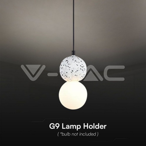 LED Пендел Дизайн Мрамор + Стъкло Бяло Тяло - изглед 3 - rZ commerce LED Пендел Дизайн Мрамор + Стъкло Бяло Тяло - изглед 3