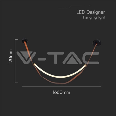 12W LED Пендел Дизайн Кафяво + Черно Тяло - изглед 4 - rZ commerce 12W LED Пендел Дизайн Кафяво + Черно Тяло - изглед 4