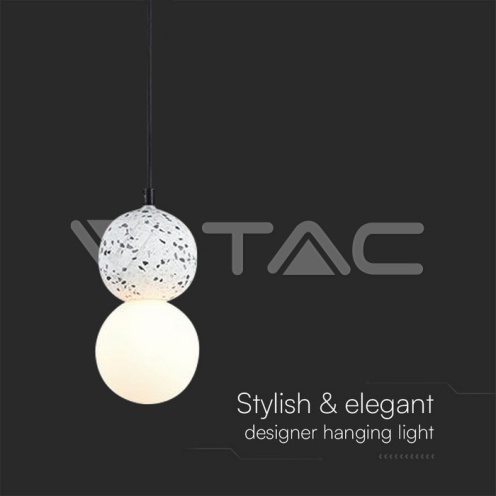 LED Пендел Дизайн Мрамор + Стъкло Бяло Тяло - изглед 2 - rZ commerce LED Пендел Дизайн Мрамор + Стъкло Бяло Тяло - изглед 2