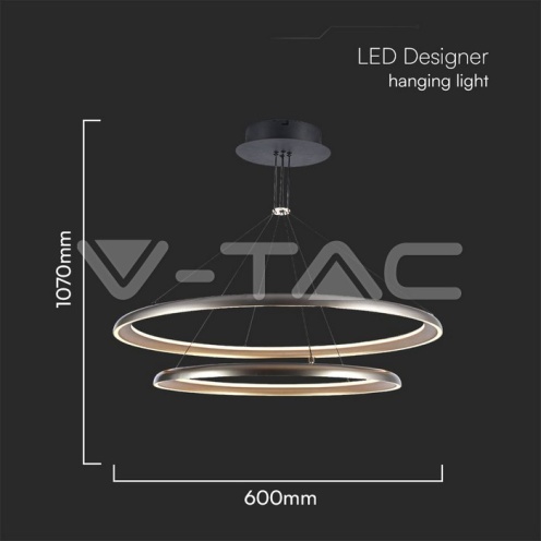 65W LED Пендел Дизайн Златно + Бяло Тяло D400+D600 - изглед 4