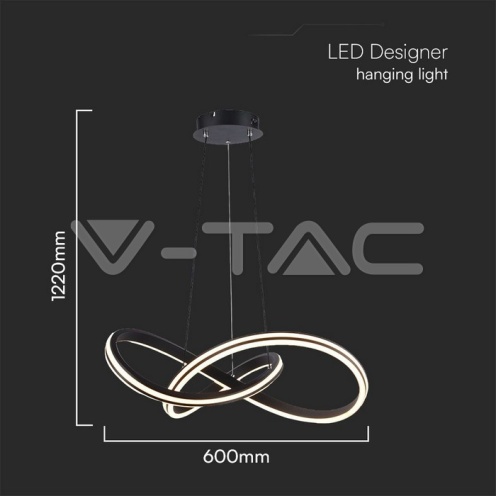 40W LED Пендел Дизайн Черно + Бяло Тяло D600 - изглед 4 - rZ commerce 40W LED Пендел Дизайн Черно + Бяло Тяло D600 - изглед 4
