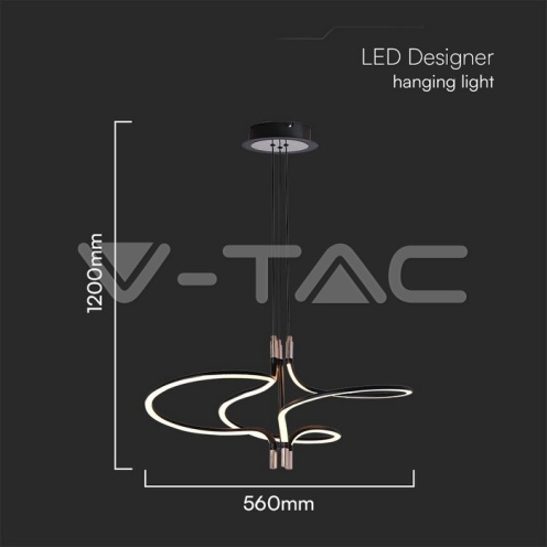 30W LED Пендел дизайн злато+черно тяло 3000К 3350lm - изглед 4 - rZ commerce 30W LED Пендел дизайн злато+черно тяло 3000К 3350lm - изглед 4