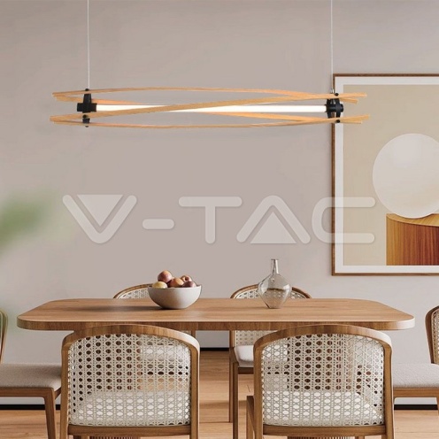 15W LED Пендел Дизайн Дърво+Бяло Тяло L1200 - изглед 5 - rZ commerce 15W LED Пендел Дизайн Дърво+Бяло Тяло L1200 - изглед 5