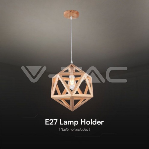 LED Пендел Дизайн Дърво D300 E27 - изглед 3