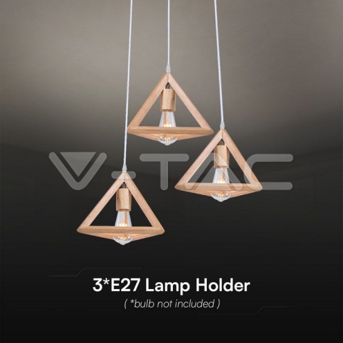 LED Пендел Дизайн Дърво 3*E27 - изглед 3