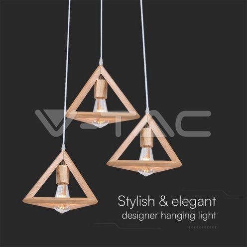 LED Пендел Дизайн Дърво 3*E27 - изглед 2