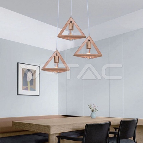 LED Пендел Дизайн Дърво 3*E27 - изглед 5