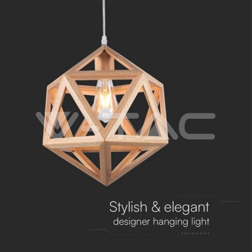 LED Пендел Дизайн Дърво D300 E27 - изглед 2