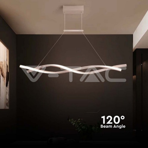 LED Осветител 30W Висящ (120*100CM) 3000K Бяло Тяло - изглед 4