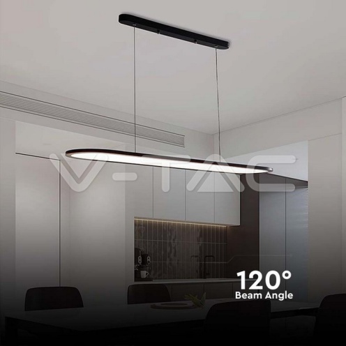 24W LED Висяща Лампа (80*100CM) 4000K Черно Тяло - изглед 4