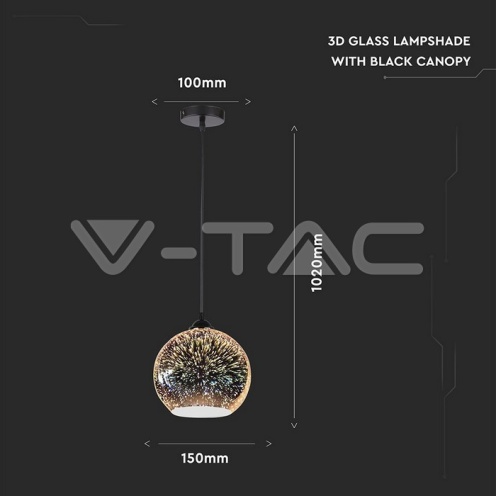 Пендел 3D E27 150мм - изглед 3