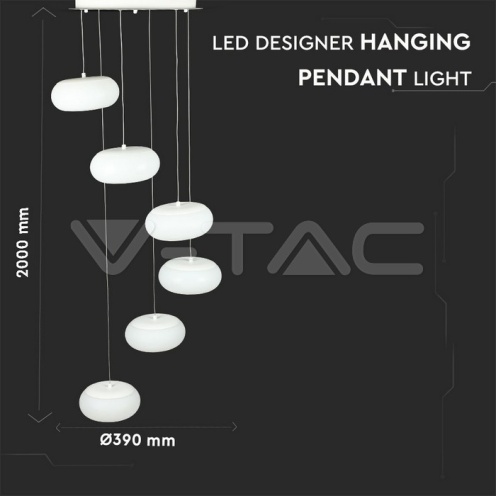 72W LED Висящ Пендел Димиращ Бял 3000K - изглед 7