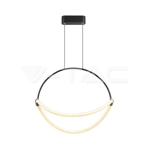 16W LED Висящ Пендел 1.5м 600mm 4000K Черно Тяло - изглед 1