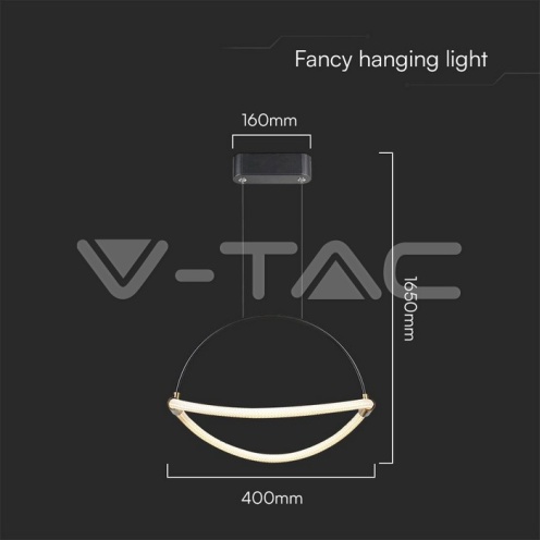 12W LED Висящ Пендел 1.5м 400mm 3000K Черно Тяло - изглед 5 - rZ commerce 12W LED Висящ Пендел 1.5м 400mm 3000K Черно Тяло - изглед 5