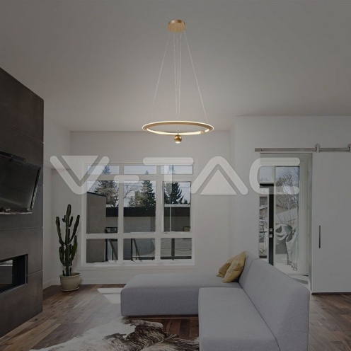 46W LED Висящ Пендел D600*1500mm 3000K Димируем Злато - изглед 7 - rZ commerce 46W LED Висящ Пендел D600*1500mm 3000K Димируем Злато - изглед 7