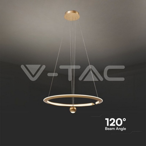 46W LED Висящ Пендел D600*1500mm 3000K Димируем Злато - изглед 6 - rZ commerce 46W LED Висящ Пендел D600*1500mm 3000K Димируем Злато - изглед 6