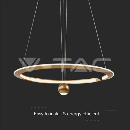 46W LED Висящ Пендел D600*1500mm 3000K Димируем Злато - изглед 4 - rZ commerce 46W LED Висящ Пендел D600*1500mm 3000K Димируем Злато - изглед 4