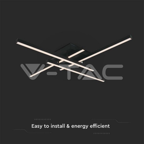 LED Осветител 38W плафон 850x850x105мм 4000K черен 4100Lm - изглед 2
