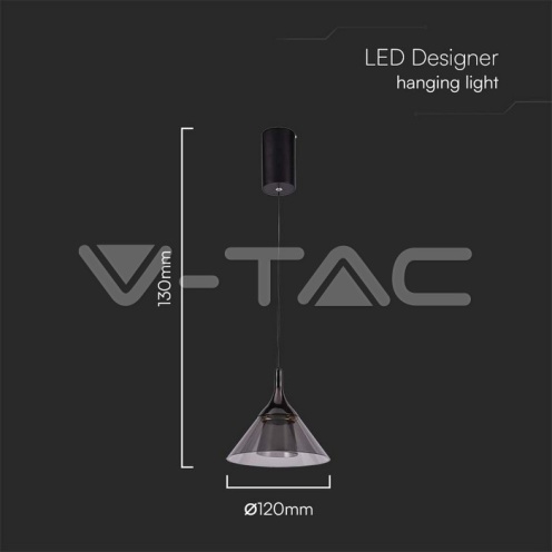 9W LED Висяща Лампа (19.5*17.5*100CM) Черно 3000K - изглед 5 - rZ commerce 9W LED Висяща Лампа (19.5*17.5*100CM) Черно 3000K - изглед 5