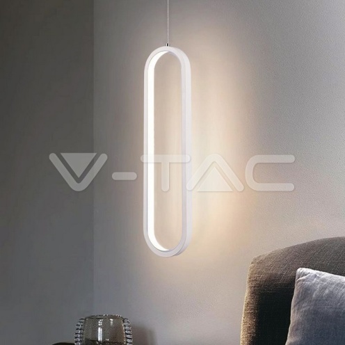 13W LED Висяща Лампа 40CM 3000K Бяло Тяло - изглед 6