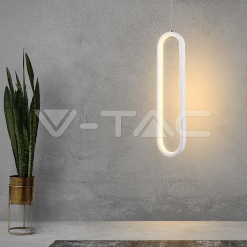 13W LED Висяща Лампа 40CM 3000K Бяло Тяло - изглед 7