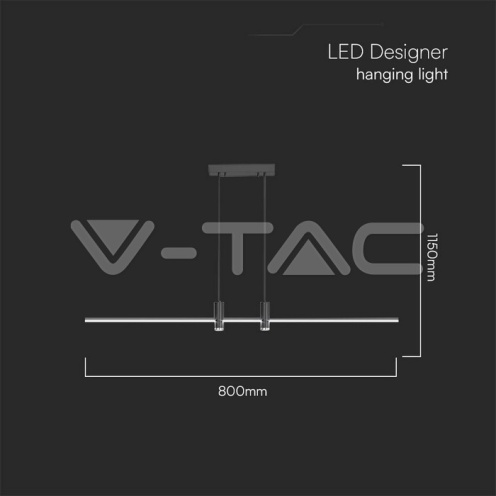 19W LED Висящ Осветител Със Спот Черен 3000K 2160lm - изглед 5 - rZ commerce 19W LED Висящ Осветител Със Спот Черен 3000K 2160lm - изглед 5