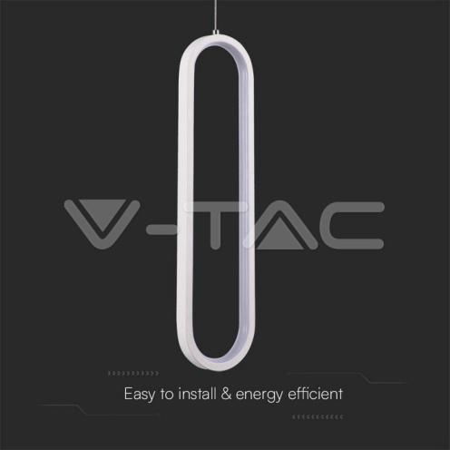 13W LED Висяща Лампа 40CM 3000K Бяло Тяло - изглед 2