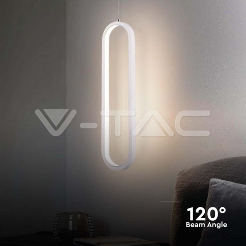 13W LED Висяща Лампа 40CM 3000K Бяло Тяло - изглед 4