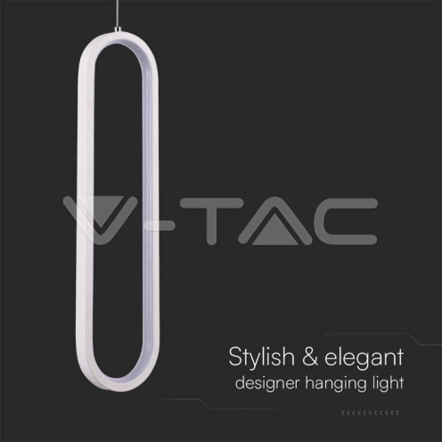 13W LED Висяща Лампа 40CM 3000K Бяло Тяло - изглед 3