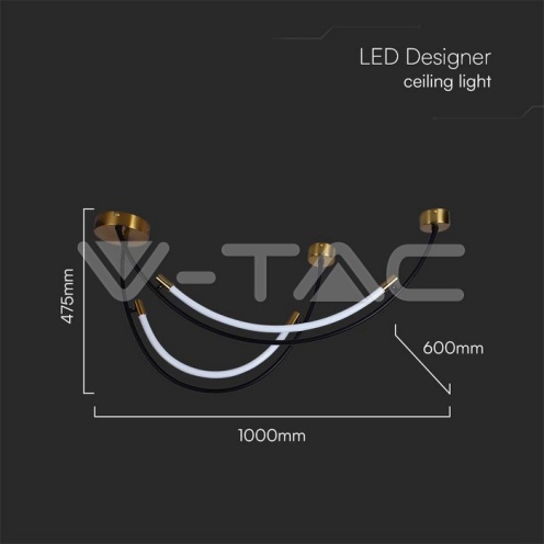 LED Осветител 20W Висящ Черно+Златно 4000K - изглед 6 - rZ commerce LED Осветител 20W Висящ Черно+Златно 4000K - изглед 6