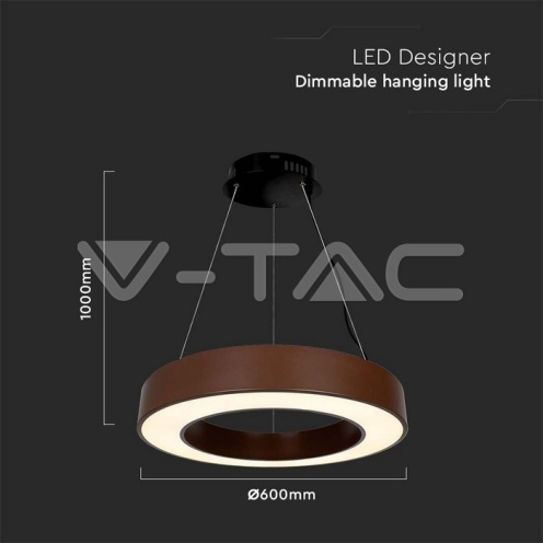 LED Осветител 50W Висящ Димиращ 4000K 6100 lm Corten - изглед 6