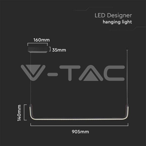 LED линеен осветител 12W Висящ Черен 4000K 1200lm - изглед 5 - rZ commerce LED линеен осветител 12W Висящ Черен 4000K 1200lm - изглед 5