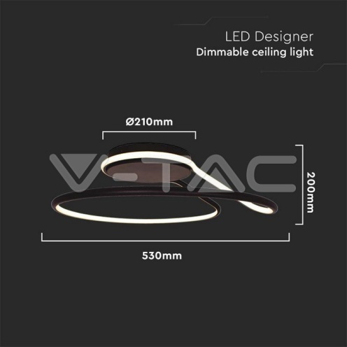 LED Осветител 54W димиращ черен 4000K кръг 5330Lm - изглед 4