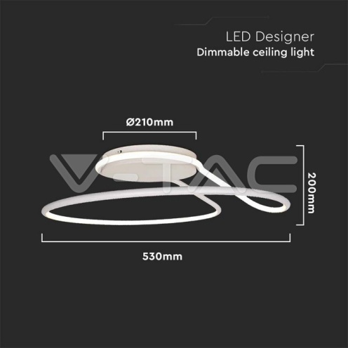 LED Осветител 54W Димиращ Бял 4000K Кръг - изглед 4