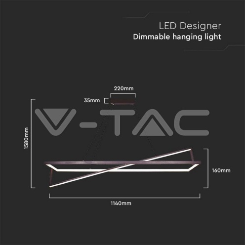 LED Осветител 45W Висящ Димиращ Черен 3000К - изглед 4 - rZ commerce LED Осветител 45W Висящ Димиращ Черен 3000К - изглед 4