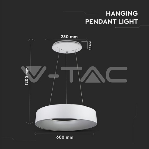 30 LED Пендел Димиращ Бял 3000К - изглед 4