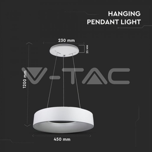 20 LED Пендел Димиращ Бял 3000К - изглед 2