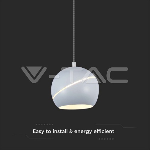 8.5W LED Висяща Лампа Φ180 Регулируемо Въже Touch On/Off Бяло Тяло 3000K - изглед 2