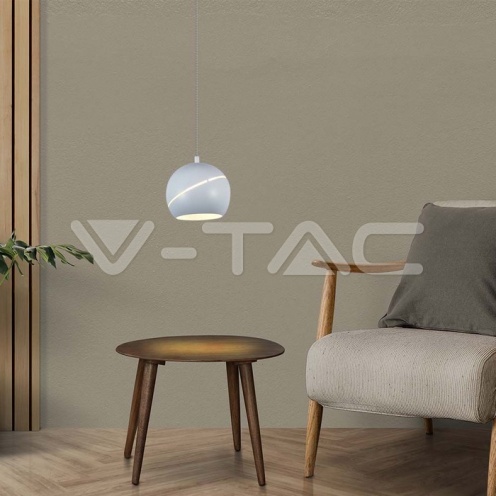 8.5W LED Висяща Лампа Φ180 Регулируемо Въже Touch On/Off Бяло Тяло 3000K - изглед 8