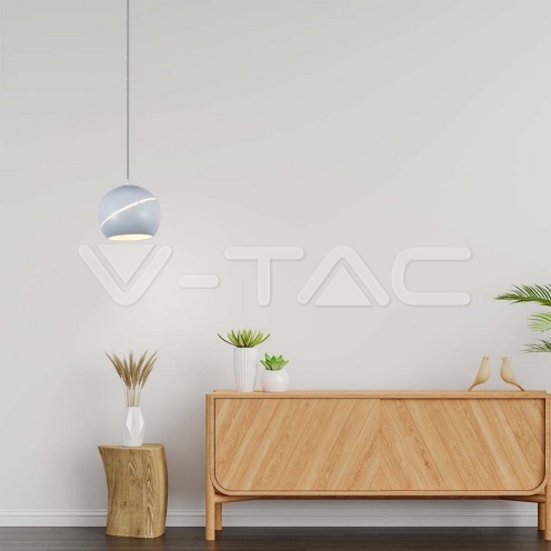 8.5W LED Висяща Лампа Φ180 Регулируемо Въже Touch On/Off Бяло Тяло 3000K - изглед 7