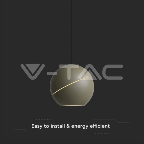 8.5W LED Висяща Лампа Φ180 Регулируемо Въже Touch On/Off Златно Тяло 3000K - изглед 2