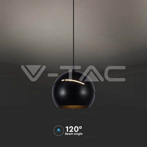8.5W LED Висяща Лампа Φ180 Регулируемо Въже Touch On/Off Черно Тяло 3000K 850lm - изглед 4