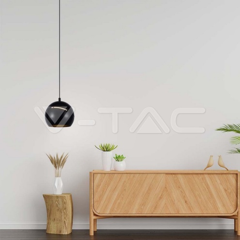 8.5W LED Висяща Лампа Φ180 Регулируемо Въже Touch On/Off Черно Тяло 3000K 850lm - изглед 7