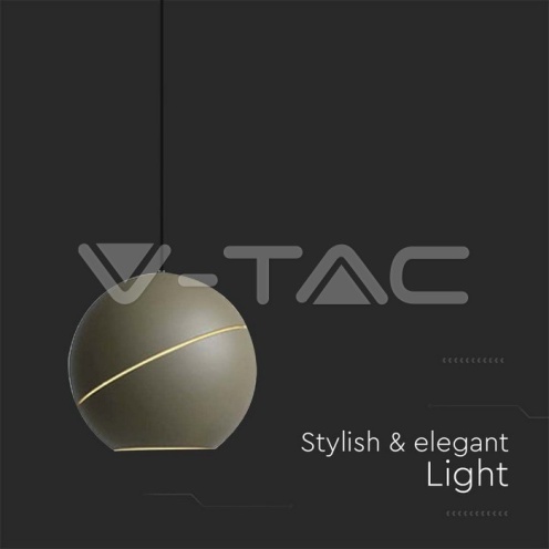 8.5W LED Висяща Лампа Φ180 Златно Тяло 3000K - изглед 3