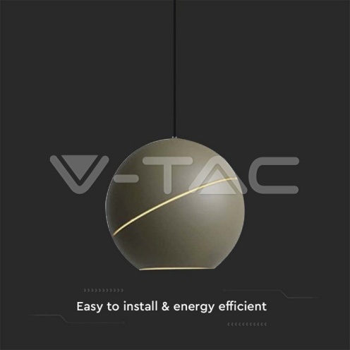 8.5W LED Висяща Лампа Φ180 Златно Тяло 3000K - изглед 2