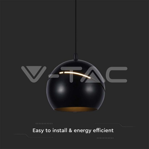 8.5W LED Висяща Лампа Φ180 Черно Тяло 3000K 850lm - изглед 2